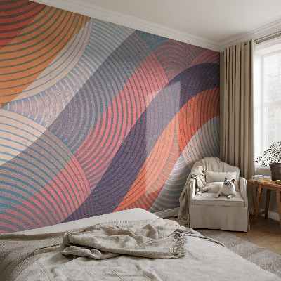 Photo wallpaper with a colorful waves design