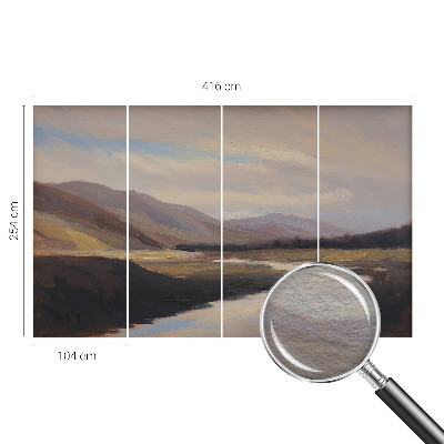 Wallpaper mural with a natural, peaceful landscape motif
