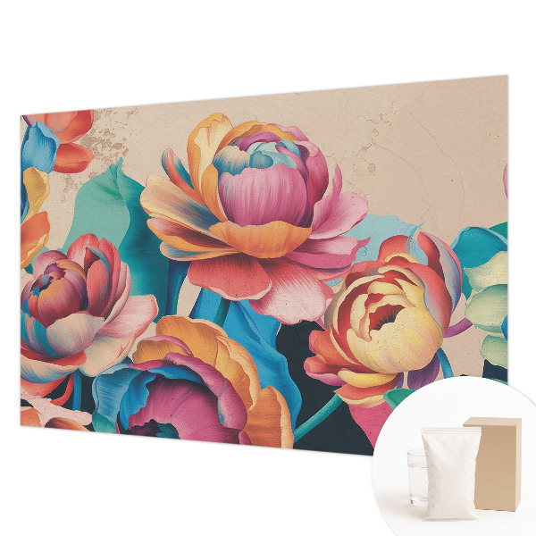 Large wall mural featuring a floral harmony design