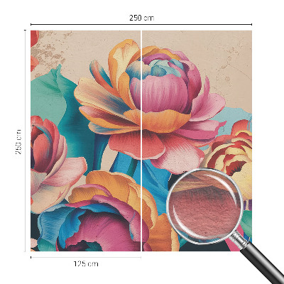 Large wall mural featuring a floral harmony design