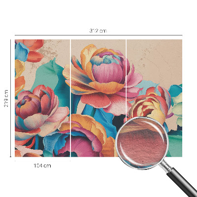 Large wall mural featuring a floral harmony design