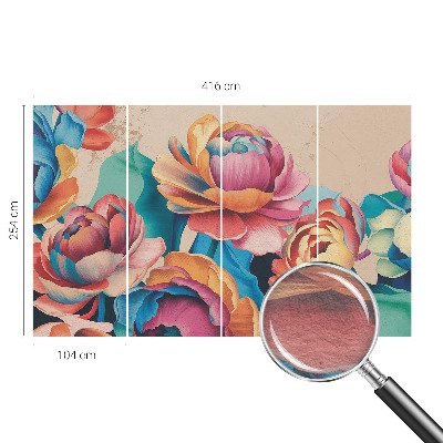 Large wall mural featuring a floral harmony design