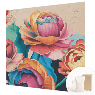 Large wall mural featuring a floral harmony design