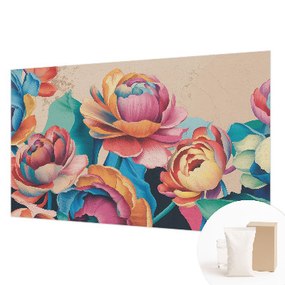 Large wall mural featuring a floral harmony design
