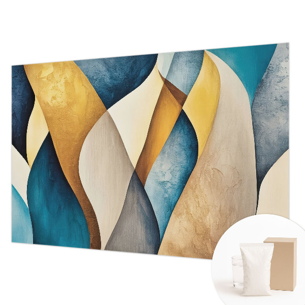 Custom size wall mural with a wavy abstract design