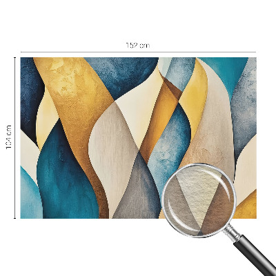 Custom size wall mural with a wavy abstract design