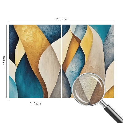 Custom size wall mural with a wavy abstract design