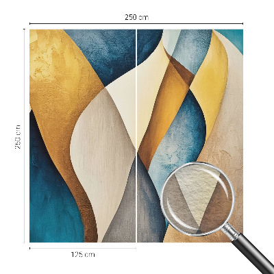 Custom size wall mural with a wavy abstract design