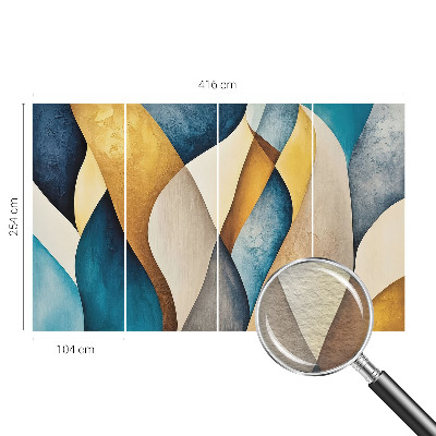 Custom size wall mural with a wavy abstract design