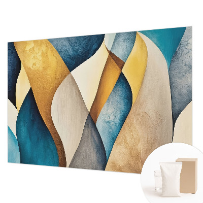 Custom size wall mural with a wavy abstract design