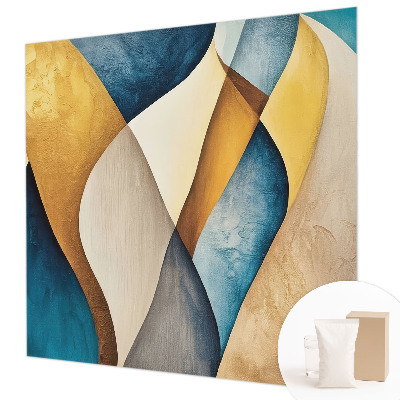 Custom size wall mural with a wavy abstract design