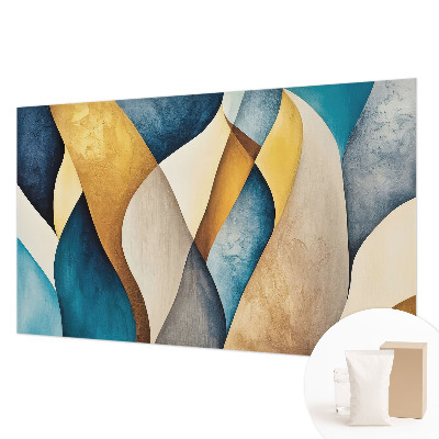 Custom size wall mural with a wavy abstract design