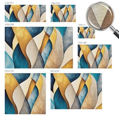 Custom size wall mural with a wavy abstract design