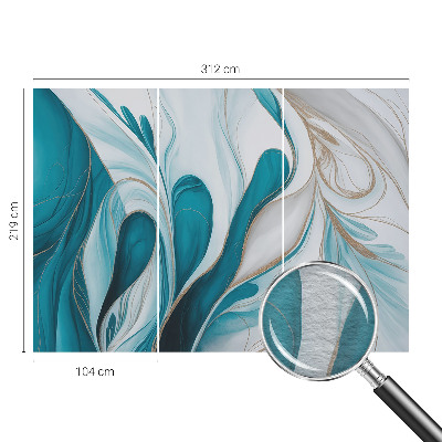 Modern wall mural for bedroom with fluid pattern