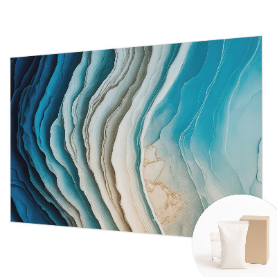 Modern wall mural for living room with the 'Waves of Harmony' design