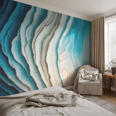 Modern wall mural for living room with the 'Waves of Harmony' design