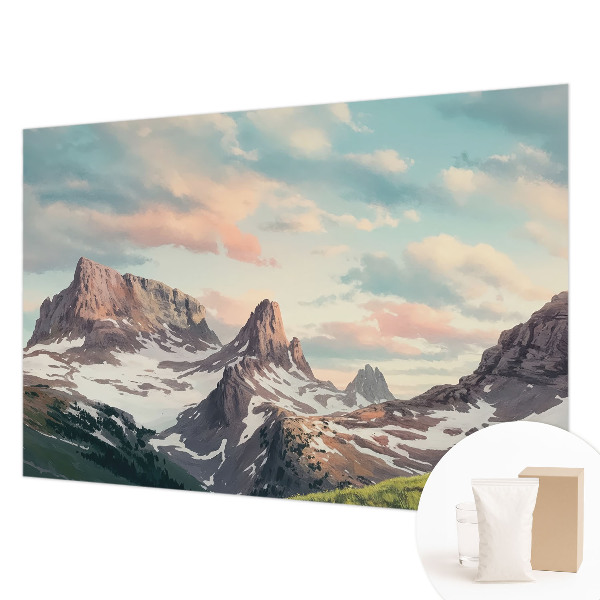 High quality wall mural wallpaper with a mountain panorama design