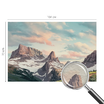 High quality wall mural wallpaper with a mountain panorama design