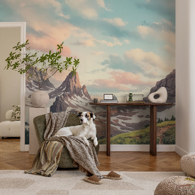 High quality wall mural wallpaper Mountain panorama