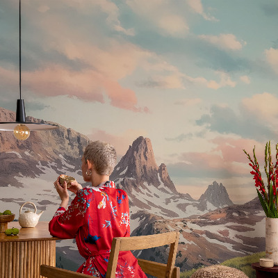 High quality wall mural wallpaper Mountain panorama