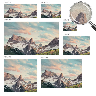 High quality wall mural wallpaper with a mountain panorama design