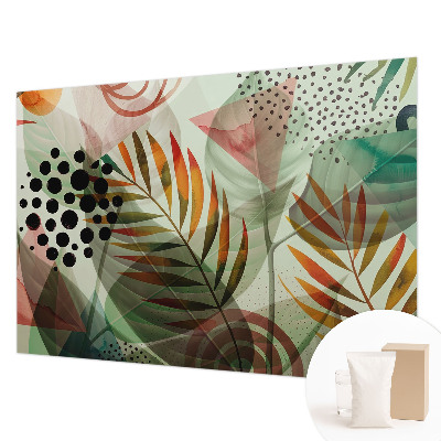 Premium photo wallpaper with an abstract leaves design