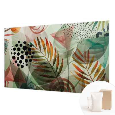 Premium photo wallpaper with an abstract leaves design
