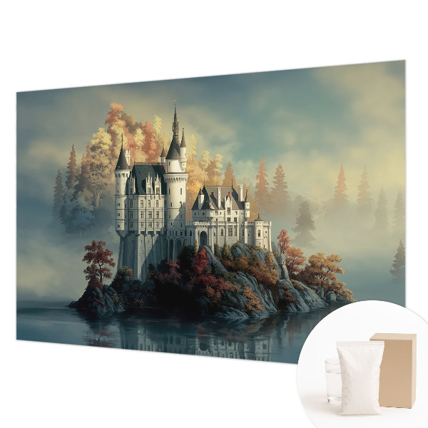 High quality photo wallpaper with a fairytale castle motif