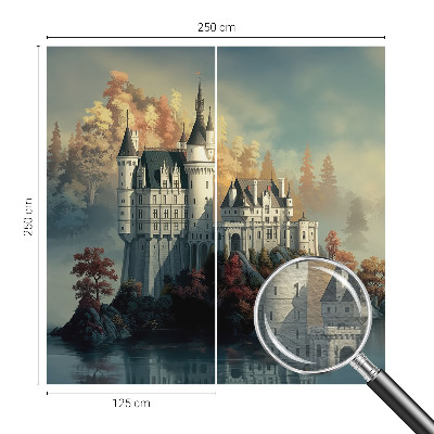 High quality photo wallpaper with a fairytale castle motif