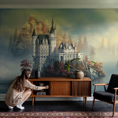 High quality photo wallpaper with a fairytale castle motif