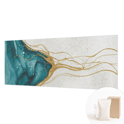 Decorative wall mural for living room Turquoise lines