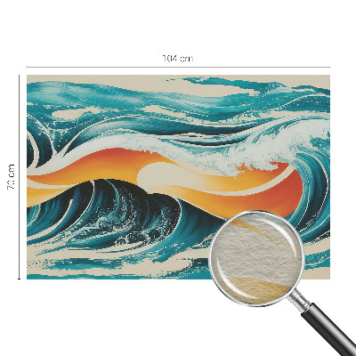 Non-woven photo wallpaper with an abstract waves design