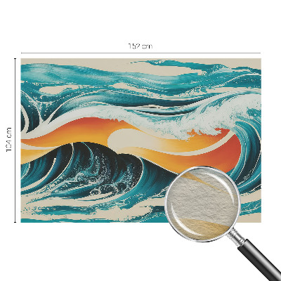Non-woven photo wallpaper with an abstract waves design