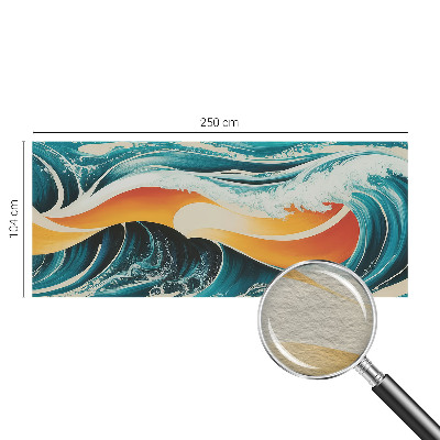 Non-woven photo wallpaper with an abstract waves design
