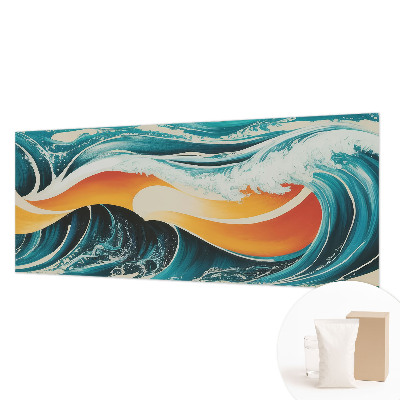 Non-woven photo wallpaper with an abstract waves design