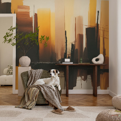 Non-woven wall mural with vertical stripe pattern