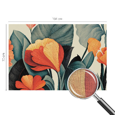 Wallpaper mural with colorful flowers