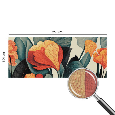 Wallpaper mural with colorful flowers