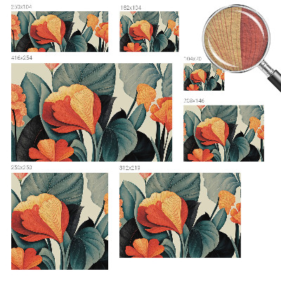 Wallpaper mural with colorful flowers