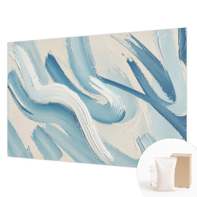 Wall mural with abstract brushstroke design