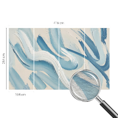 Wall mural with abstract brushstroke design