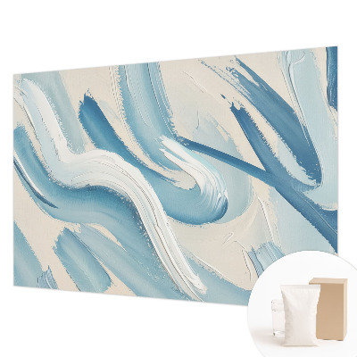 Wall mural with abstract brushstroke design