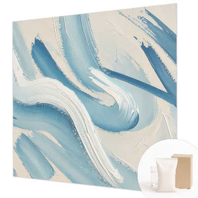 Wall mural with abstract brushstroke design