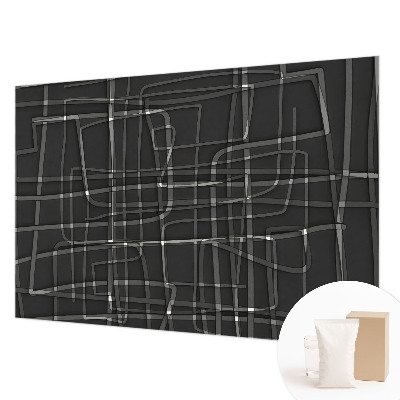 Wall mural for bedroom with an abstract linear design