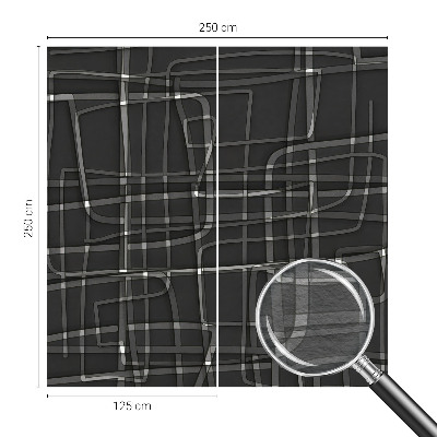 Wall mural for bedroom with an abstract linear design