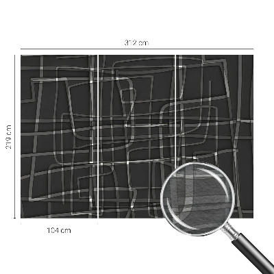 Wall mural for bedroom with an abstract linear design