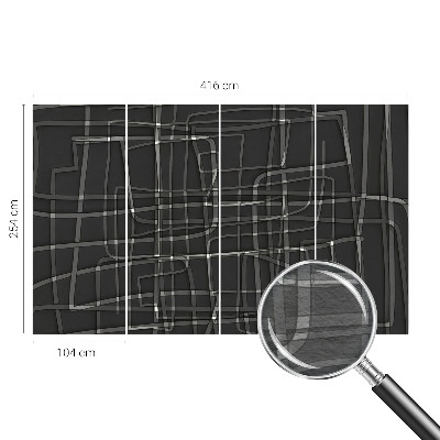 Wall mural for bedroom with an abstract linear design