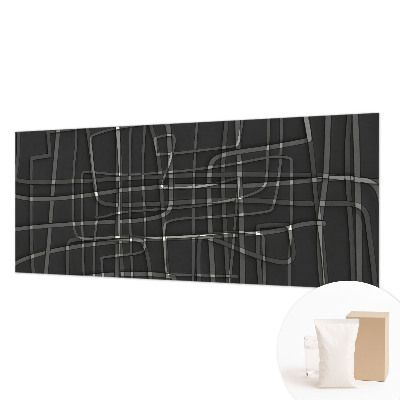 Wall mural for bedroom with an abstract linear design