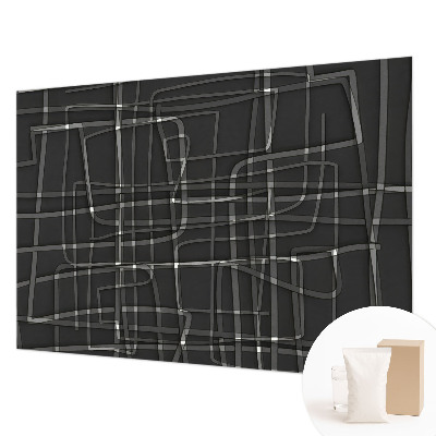 Wall mural for bedroom with an abstract linear design