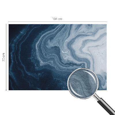 Wall mural for living room with a blue waves design